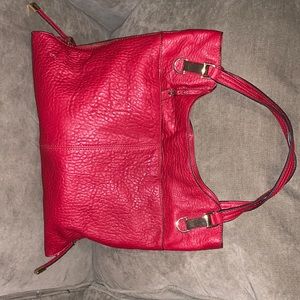 Red. Leather Versatile Bag